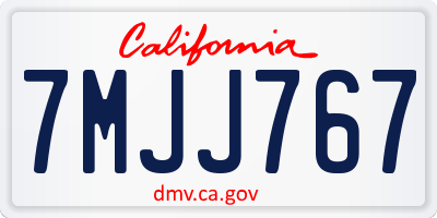 CA license plate 7MJJ767