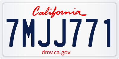 CA license plate 7MJJ771