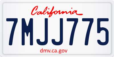 CA license plate 7MJJ775