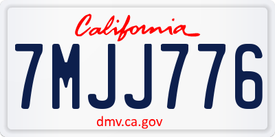 CA license plate 7MJJ776