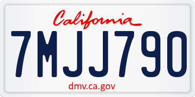 CA license plate 7MJJ790