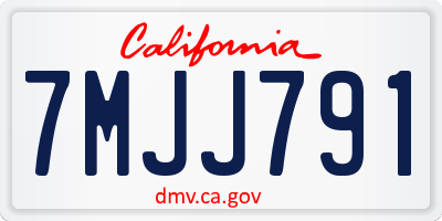 CA license plate 7MJJ791