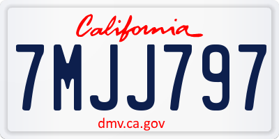 CA license plate 7MJJ797