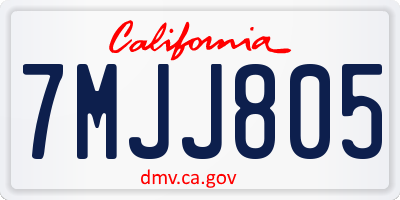 CA license plate 7MJJ805