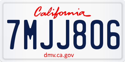 CA license plate 7MJJ806
