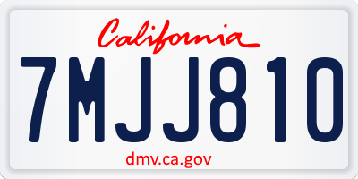 CA license plate 7MJJ810
