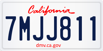 CA license plate 7MJJ811
