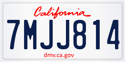CA license plate 7MJJ814