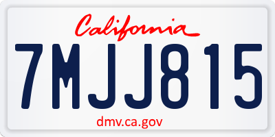 CA license plate 7MJJ815