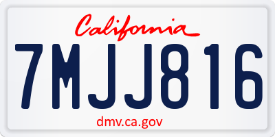 CA license plate 7MJJ816