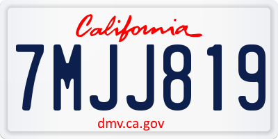 CA license plate 7MJJ819