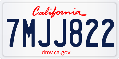 CA license plate 7MJJ822
