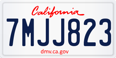 CA license plate 7MJJ823