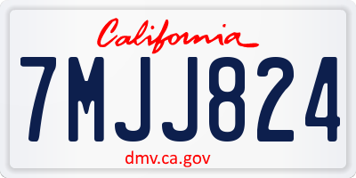 CA license plate 7MJJ824