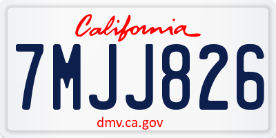 CA license plate 7MJJ826