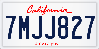 CA license plate 7MJJ827