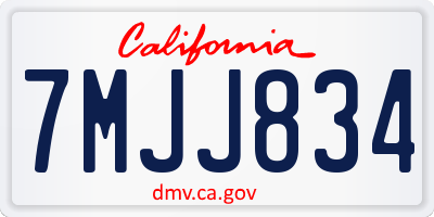 CA license plate 7MJJ834