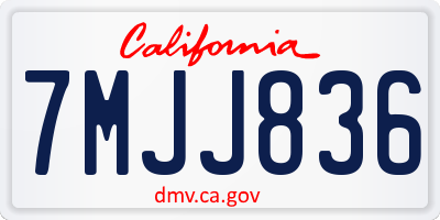 CA license plate 7MJJ836