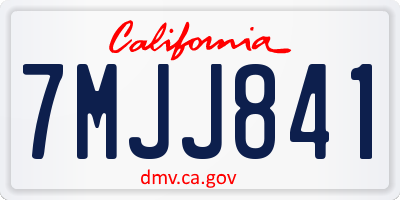 CA license plate 7MJJ841