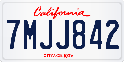 CA license plate 7MJJ842