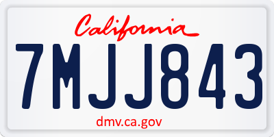 CA license plate 7MJJ843