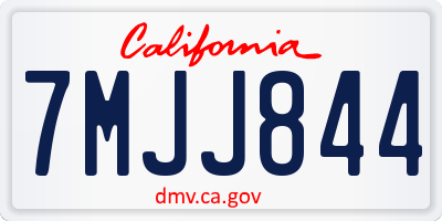 CA license plate 7MJJ844