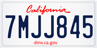 CA license plate 7MJJ845