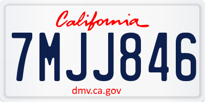 CA license plate 7MJJ846