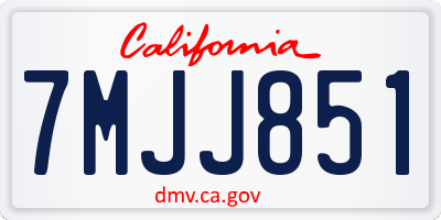 CA license plate 7MJJ851