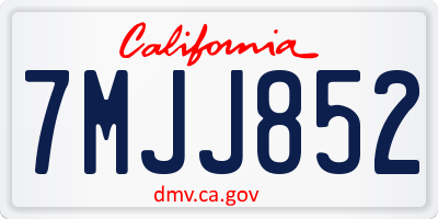 CA license plate 7MJJ852