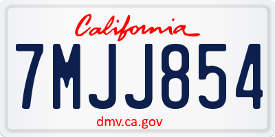 CA license plate 7MJJ854