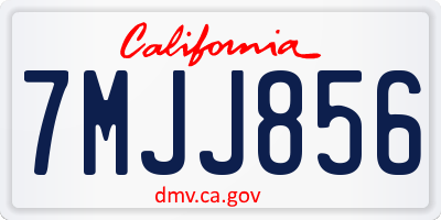 CA license plate 7MJJ856