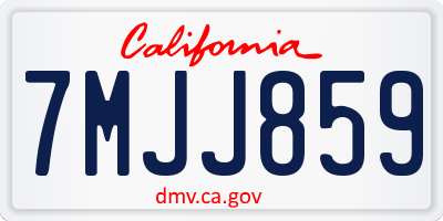 CA license plate 7MJJ859