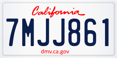 CA license plate 7MJJ861