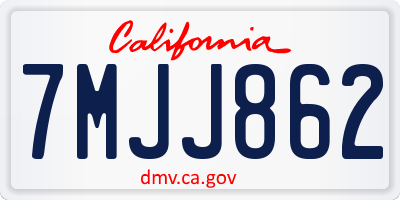 CA license plate 7MJJ862