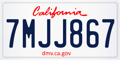 CA license plate 7MJJ867