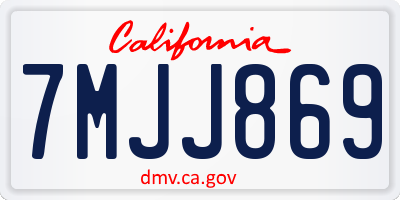 CA license plate 7MJJ869