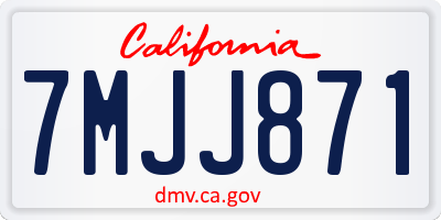 CA license plate 7MJJ871