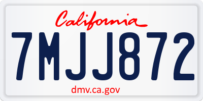 CA license plate 7MJJ872