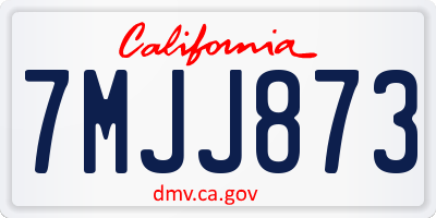 CA license plate 7MJJ873