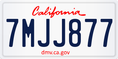 CA license plate 7MJJ877