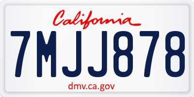 CA license plate 7MJJ878