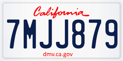 CA license plate 7MJJ879