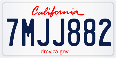 CA license plate 7MJJ882