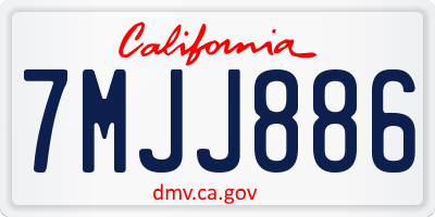 CA license plate 7MJJ886