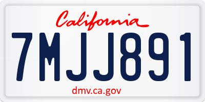 CA license plate 7MJJ891