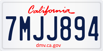 CA license plate 7MJJ894