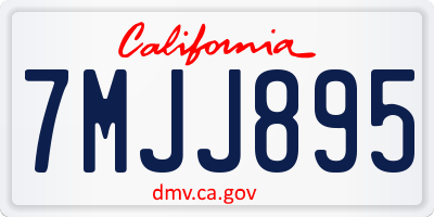 CA license plate 7MJJ895