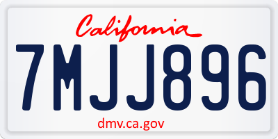 CA license plate 7MJJ896