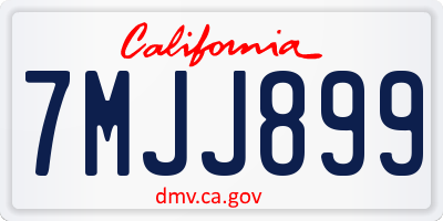 CA license plate 7MJJ899